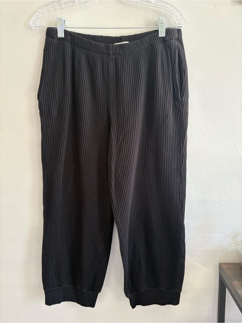 Stateside black waffle joggers